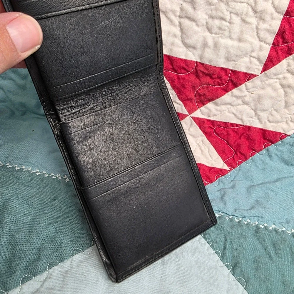 Prince Gardner Black Steerhide Leather Bifold Wallet Mens Accessory Classic